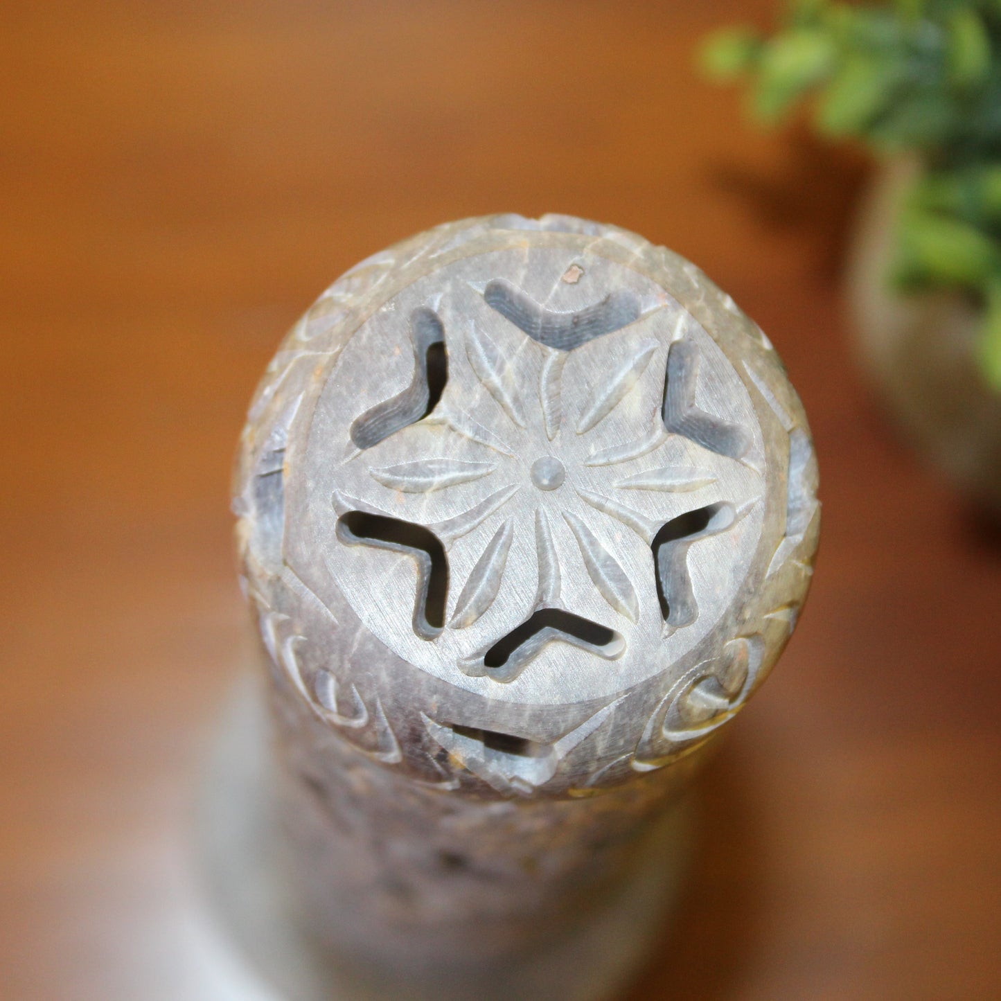 Forest Whispers – Hand-Carved Soapstone Incense Tower