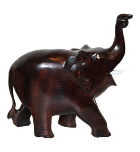 Natural Wood Grain Elephant in Motion