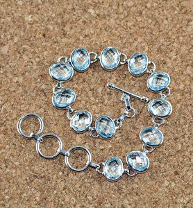 Blue Topaz Bracelet in Sterling Silver