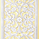 Whitewashed Vertical Carved Wood Wall Panel – 16"x32" Floral Vine Design