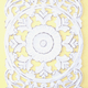 Whitewashed Vertical Carved Wood Wall Panel – Medallion & Scrollwork Design