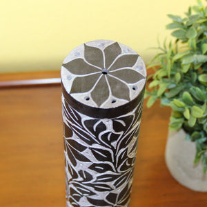 Midnight Bloom – Hand-Carved Soapstone Incense Tower