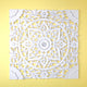 Whitewashed Floral Starburst Carved Wood Wall Panel – Square Mandala Design