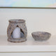 Hand-Carved Floral Lattice Soapstone Oil Burner
