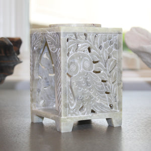 Hand-Carved Soapstone Owl Oil Burner