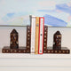 Hand-Carved Wooden Buddha Head Bookends