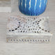 Hand-Carved Natural Soapstone Box – Floral Lattice Design