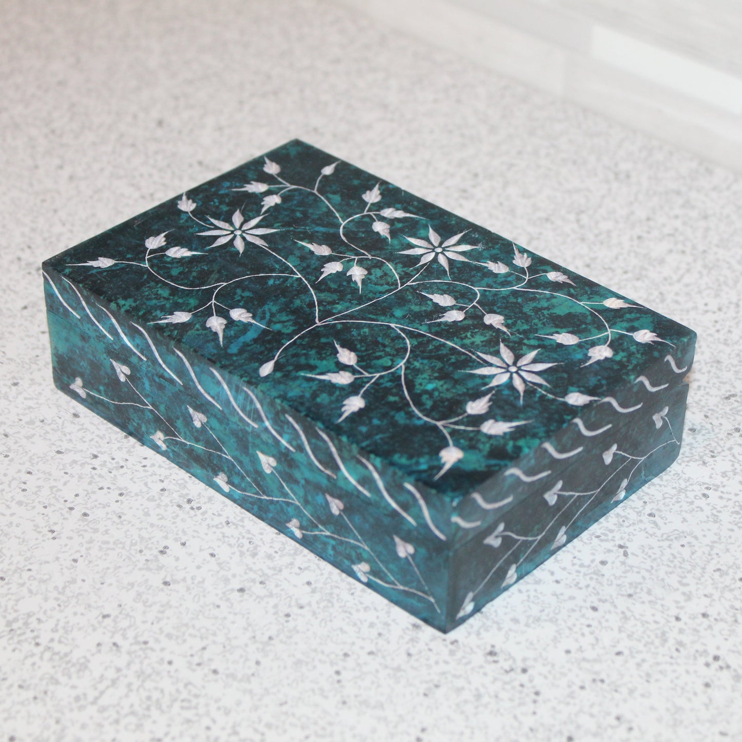 Botanical Garden Hand-Etched Soapstone Storage Box