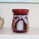 Hand-Painted Multicolor Soapstone Oil Burner with Carved Leaf Motif