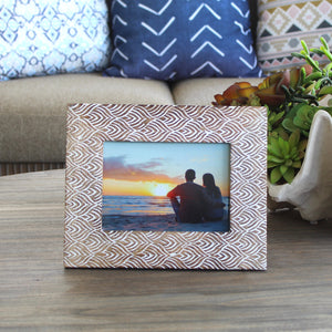 Abstract Patterned Mango Wood Picture Frame