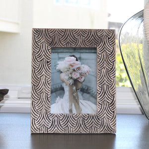 Patterned Mango Wood Picture Frame