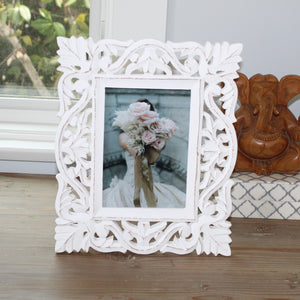 Hand-carved Wooden Floral Picture Frame