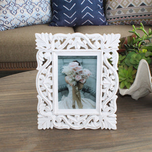 Hand-carved Wooden Floral Picture Frame