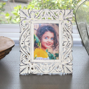 Hand-carved Wooden Floral Picture Frame