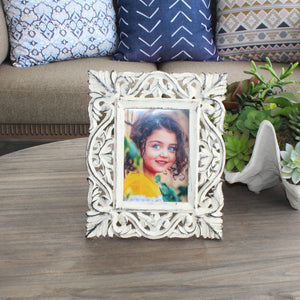 Hand-carved Wooden Floral Picture Frame