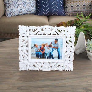 Hand-carved Wooden Floral Picture Frame