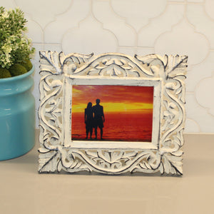 Hand-carved Wooden Floral Picture Frame