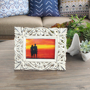 Hand-carved Wooden Floral Picture Frame