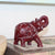 Hand-Carved Maroon Soapstone Elephant Figurine – Floral Etchings