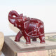 Hand-Carved Maroon Soapstone Elephant Figurine – Floral Etchings