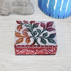 Floral Soapstone Trinket Box