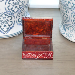 Floral Soapstone Trinket Box