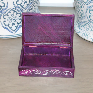 Purple Floral Soapstone Box