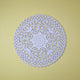 Whitewashed Hand-Carved Round Wall Panel – Floral Sunburst Mandala Design