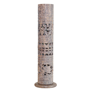 Lotus Grove – Hand-Carved Soapstone Incense Tower