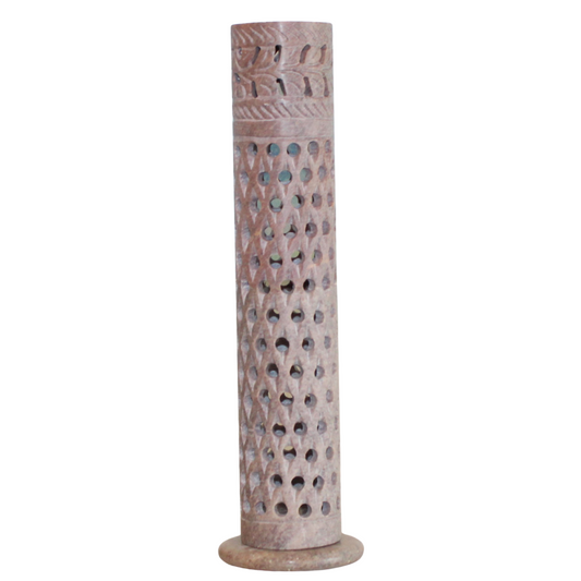 Desert Lattice – Hand-Carved Soapstone Incense Tower