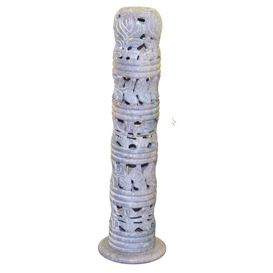 Forest Whispers – Hand-Carved Soapstone Incense Tower