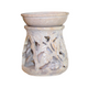 Hand-Carved Leaf Motif Soapstone Oil Burner
