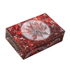 Hand-Carved Red Soapstone Box – Lotus Motif