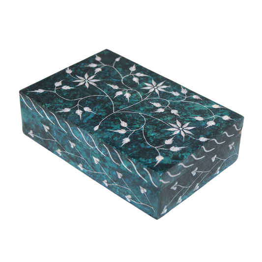 Botanical Garden Hand-Etched Soapstone Storage Box