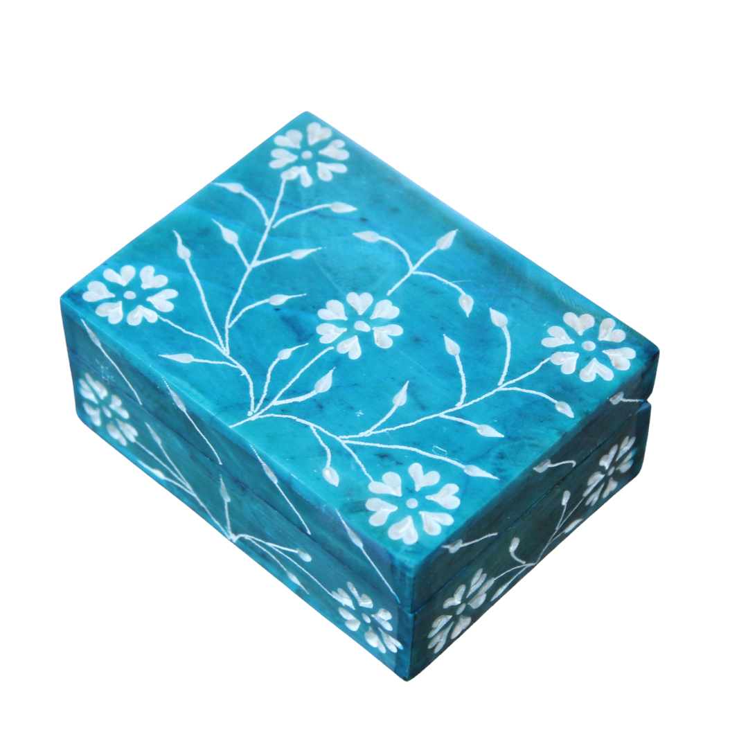Daisy Vine Hand-Carved Soapstone Box