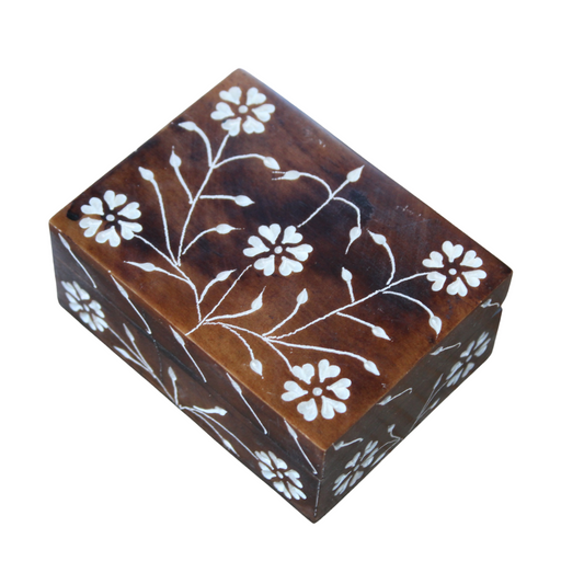 Daisy Vine Hand-Carved Soapstone Box