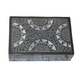 Ebony Bloom Soapstone Box – Hand-Carved Black Trinket Box with Bold Floral Circles