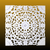 Whitewashed Floral Starburst Carved Wood Wall Panel – Square Mandala Design