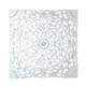 Whitewashed Floral Starburst Carved Wood Wall Panel – Square Mandala Design