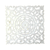 Whitewashed Square Wooden Wall Panel – Carved Floral Scroll Medallion