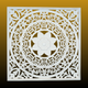 36" Whitewashed Hand-Carved Wooden Wall Panel – Large Floral Mandala Design