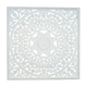 36" Whitewashed Hand-Carved Wooden Wall Panel – Large Floral Mandala Design