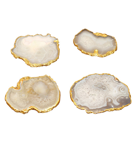 Natural Agate with Gold Trim - Little Elephant