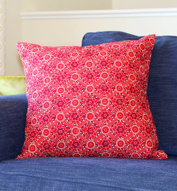 Moroccan Mosaic Quilted Throw Pillow Cover