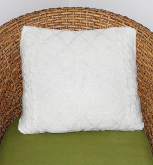 White Crochet Pillow Cover
