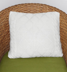 White Crochet Pillow Cover