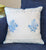 Classic Blue Floral Print Linen Cushion Cover