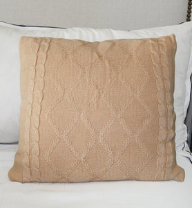 Beige Crochet Pillow Cover