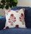 Red Floral Quilted Throw Pillow Cover