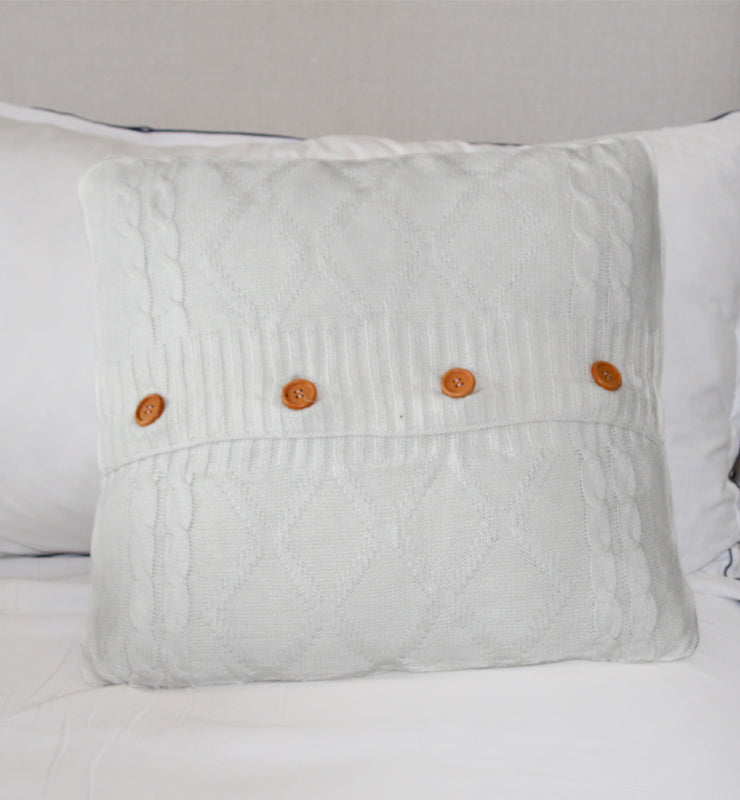 White Crochet Pillow Cover